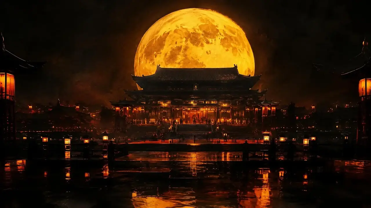 橙果短剧 月落长安 橙果短剧《月落长安》主视觉 - 独家热播